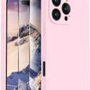 FireNova Designed for iPhone 16 Pro Case, Silicone Upgraded [Camera Protection] Phone Case with [2 Screen Protectors], Soft Anti-Scratch Microfiber Lining Inside, 2024, Chalk Pink