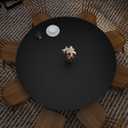 Round Table Cover - Can Be Used On Both Sides Waterproof and Easy to Clean Good Flatness Used for Dining Table(Black+Gray Dia.42Inch)