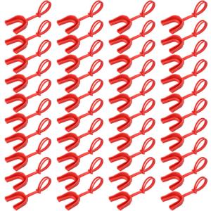 Seematn 40 Pcs Strapped Mouth Guard Bulk Football Mouthguard with Strap Youth Boxing Sports Mouthpieces Adult Mouthguard for Basketball Lacrosse Hockey Wrestling (Red)