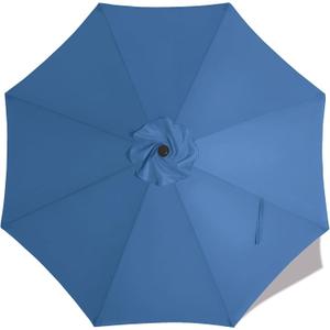 MASTERCANOPY Patio Umbrella 9 ft Replacement Canopy for 8 Ribs-Dodger Blue Canopy Only, 8ribs, 9FT, Dodger Blue