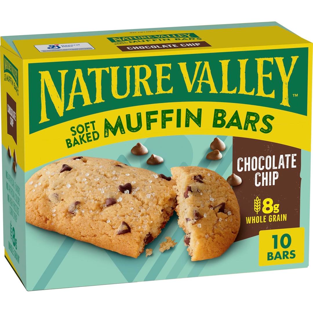 Nature Valley Soft Baked Muffin Bars, Chocolate Chip, Snack Bars, 10 Bars, 12.4 oz, BBD 22 FEB 2025