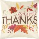 Pillow Covers 18x18 Set of 2 Thanksgiving Themed for Sofa Couch Bed