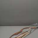 Youth Wooden Bow and Arrow Set, 40 Inch Archery Set Microfiber Leather-Wrapped, Handmade Toys Bow and Arrow Cosplay Costume Prop Games, 5 Feather Arrows (Rubber Tip), Gifts for Kids Boys Girls (Brown)