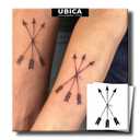 3 x Arrow Semi Permanent Tattoo, 2 Sheets Small 3 Arrows Temporary Tattoos for Arm Chest Leg, Last 1-2 Weeks Waterproof Minimalist Tribal Style Line Symbols for Men Women, Non-Reflective