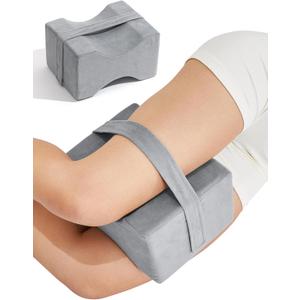 UJPFEO Knee Pillow for Side Sleepers, Leg Pillow for Sciatica, Back, HIPS, Knees, Joints Pain Relief,Pillows for Between Legs While Sleeping Spine Alignment Support & Relieves Pressure,Natural Gray