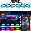 Grill Lights for Jeep Wrangler JL JLU Front Bumper Grille LED Running Marker Lamp Accessories (RGB, 2024-2025)