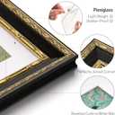 Yaetm 16x20 Vintage Picture Frame, Ornate Antique Gold 16x20 Frame for Wall, White Mat for 11x14 Photos, 1.4-inch Wide Molding - Portrait or Landscape - Wall Mount for Home (Black/Gold, Single)