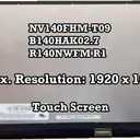 New NV140FHM-T09 V8.1 SD11J53862 5D11J53859 5D11J53861 Replacement Laptop FHD 40 pin 14in LCD Touch Screen Digitizer Display Panel for BOE0A38, for Lenovo Thinkpad T490 T490s T495 T495s