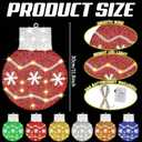 6 Pcs 12 Inch Christmas Window Silhouette Lights Decorations Christmas Ball Lights Wreath Large Metal Window Decor LED Battery Operated with Suction Cup for Xmas Window Glass Wall Decor