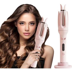 Automatic Curling IronFour Temperature Levels Can Be SelectedRotating Curling IronDiameter 28mm Anti-Tangle Rotating Curling Wand for Hair Styling,Pink