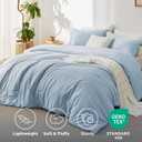 Bedsure Queen Comforter Set - Light Blue Soft Bedding for All Seasons, Cationic Dyed Bed Set, 3 Pieces, 1 Queen Size Comforter (90"x90") and 2 Pillow Shams (20"x26"+2")