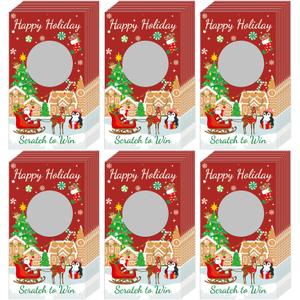 60 Pieces Christmas Scratch Off Cards Stickers Xmas Party Games Xmas Blank Gift Certificate for Festive Raffle Tickets 3.5 x 2.1 inch Christmas Theme Party Favors Games Supplies