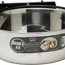 MidWest Homes for Pets Snap'y Fit Stainless Steel Food or Water Bowl, Holds 2 Quarts, Mounts to Wire Crates, No-Tip Design, Rust-Resistant, for Large Dogs and Cats