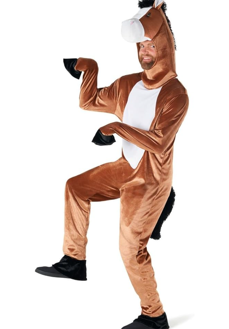 Morph Horse Costume Adult - Kentucky Derby Costumes for Men Fun Horse Outfit for Halloween Parties L