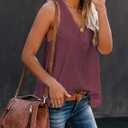 Women's Summer Basic Sleeveless V Neck Casual Tank Tops Loose Shirts (XXL)