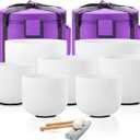 CVNC 432HZ 7-12 Inch Set Of 7 Pcs Frosted Quartz Crystal Singing Bowls With 2 Pcs Carrying Case bag Sound Healing