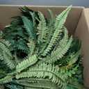 48in 96 Leaves Large Fake Ferns-Set of 2 Artificial Plants Outdoor, UV Resistant Artificial Ferns for Outdoors, Realistic Faux Boston Fern Fake Plants for Porch Home Garden Patio Hanging Decor