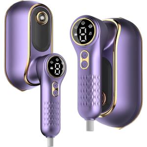 Portable Travel Steamer, 1200W Handheld Fabric Steamer for Clothes, 4Modes with LCD Display, Powerful Wrinkle Remover for Home & Travel, 150ml Water Tank, 10S Fast Heat-Up, 180Swivel Handle, Purple
