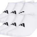 adidas Men's Superlite 3.0 Super No Show Socks (6-Pair) Ultra Low-Profile, Arch Compression for Secure Fit White Medium