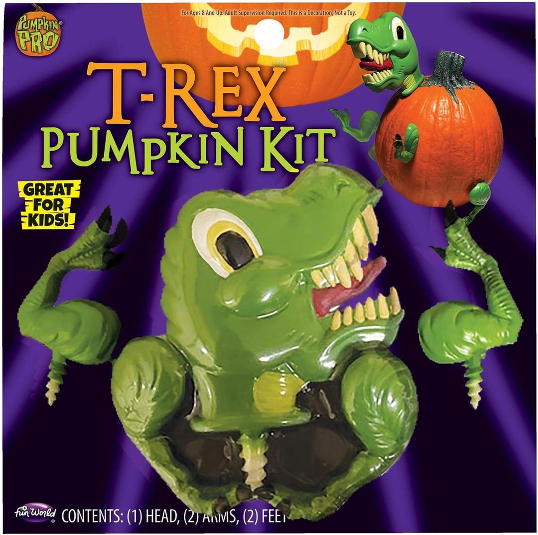 FunWorld Halloween T-Rex Dinosaur Pumpkin Decorating Kit