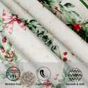 Imiss Christmas Holly Round Tablecloth Winter Snowflake Wrinkle Resistant Table Cloth Xmas Red Bird Decor Table Cover for Winter Holiday Home Kitchen Picnic Party 60 Inch