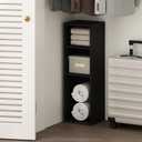 Furinno Reed 3-Tier Closet Organizers and Storage, Closet Organizer, Open Shelf Closet Storage, for Wardrobe, Bedroom, Living Room, 10-Inch Width, Blackwood