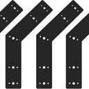 4pack 10x3 135 Degree Black Flat Mending Plates for Wood, 135 Degree Angle Pergola Bracket for Wood 4x4, 6x6 Post Powder Coated, Truss Plates