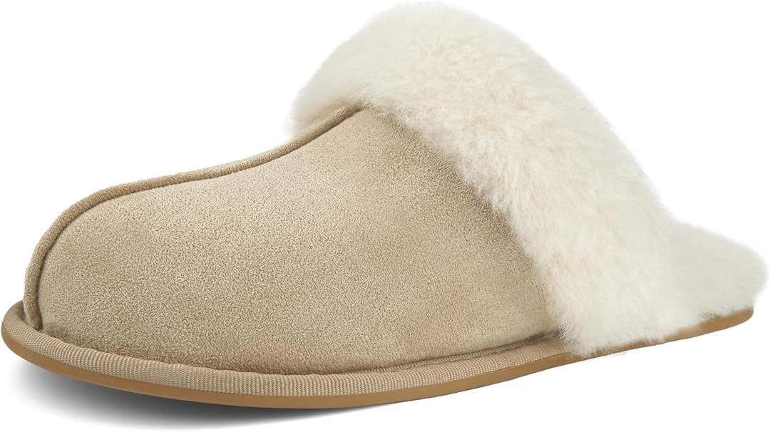 IPSAE Womens Scuffette ii Fuzzy Slippers with Memory Foam Slip on House Slippers for Woman Bedroom Scuff Indoor Shoes (11-12)