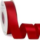 Ribbli Double Faced Red Satin Ribbon,1 x Continuous 25 Yards,Fabric Ribbon Use for Bows Bouquet,Christmas Gift Wrapping,Floral Arrangement