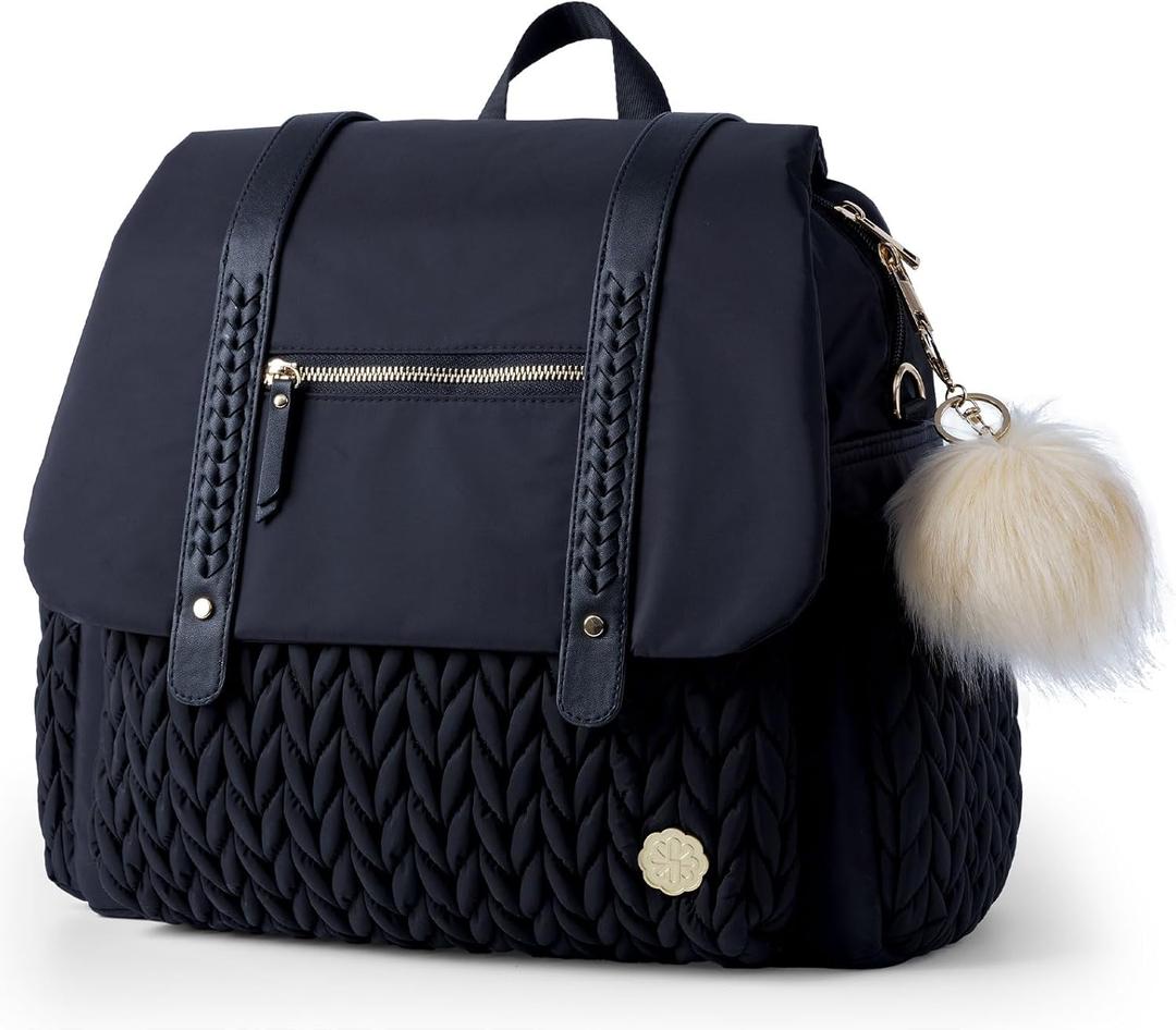 Diaper Bag BackPack Large Capacity Travel Mommy Bag Waterproof and Stylish with Changing Pad Baby Bag for Women and Girls (Black)