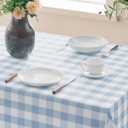 Checkered Tablecloth Rectangle Gingham Table Cloths Waterproof Wrinkle Free Buffalo Plaid Table Covers Washable for Dining, Parties & Outdoor Picnic(Light Blue,60"84")