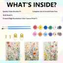 3 Pack Paint by Numbers Kit for Adults with Wooden Frame, Wildflowers Paint by Numbers Kit for Adults, Easy Acrylic Painting by Numbers Kits for Adult on Canvas with Paints and Brushes 8x12 inch