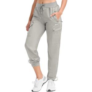 BVVU Women's Hiking Pants Lightweight Quick Dry Travel Outdoor Pants Waterproof Work Cargo Joggers with Zipper Pockets (XX-Large)