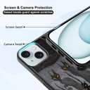 Vintage Scary Halloween Black Cat Phone Case Fit for iPhone 15 Plus  Shockproof Designed Funky Art Cute Print Phone Case Cover for Boy Girl Men Women