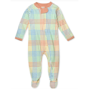 Organic Cotton Sleep & Plays Color Seersucker Plaid Sizes 3-6M