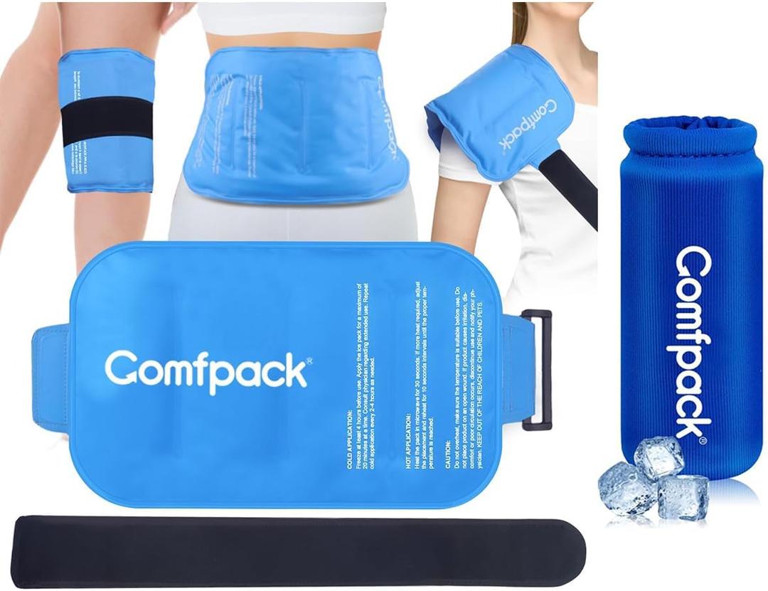 Back Ice Pack for Lower Back Pain, 9.817.7&Finger Ice Sleeves, 4PCS Finger & Toe Cold Gel Ice Packs