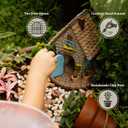 Fairy Garden Kit – 11-Piece Fairy House Set - 7.1" High Fairy House for Outside with Open Door & Solar Light, Fairy & Dog Figurines, Mushrooms & Miniature Accessories – Outdoor Decor Gift
