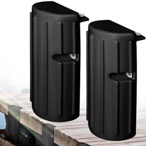 Dock Bumper Fender,Boat Dock Bumpers for Edge or Side,Marine Fender Guard,Vertical Protection,Durable Construction,Includes Mounting Hardware,2 Pack-Black