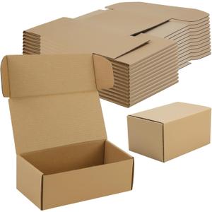 10 Pack Small Shipping Boxes 6x4x3 Inch Corrugated Small Cardboard Boxs for Shipping, Packaging Boxes for Business, Gift Packing, Mailer, DIY Crafts Packing (Brown)