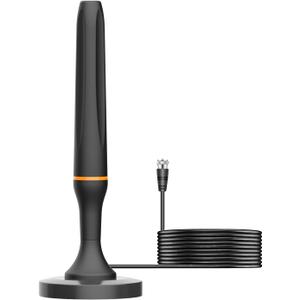 Digital TV Antenna for Smart Tv Indoor, 360 Reception Digital HDTV Antenna for Local Channels, Supports 1080P and 4K, Strong Magnetic BaseBlack-Magnetic Base