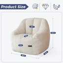 MAXYOYO Bean Bag Chair, Bean Bag Sofa with Filler, Cozy Living Room Chair for Adults and Kids, Stuffed Floor Sofa for Bedroom Dorm Reading, Beige, Standard