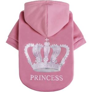 EXPAWLORER Princess Dog Cat Fleece Sweatshirt Hoodies Pink XXL