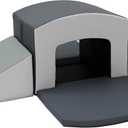 FDP SoftScape Playtime Grow-n-Learn Tunnel Climber Plus Pads for Toddlers and Kids; Soft Foam Indoor Active Playset for Crawling and Sliding at Home, Daycare (3-Piece) - Gray/Light Gray, 12825-GYLG