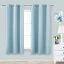 KOUFALL Baby Blue Curtains for Bedroom,Blackout Short Curtains for Nursery Boy Girls Bathroom Kitchen,45 Inch Length,Light Bluey (34"W x 45"L (Pack of 2))