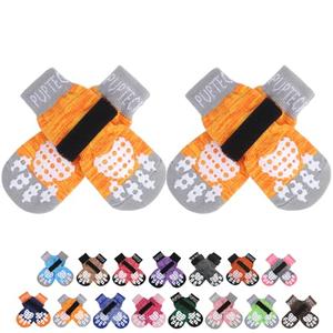 PUPTECK AntiSlip Dog Socks with Double Sides Grips for Small Medium Large Dogs Hardwood Floors Prevents Licking, Dog Shoes for Hot Pavement Traction Control for Senior Dogs, Yellow, S