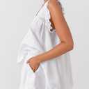 Womens Ruffle Short Set 2 Piece Outfits Fashion Summer Sleeveless Lace Trim Top and Shorts Cotton Pajama Sets (White, S)