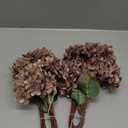 Artificial Flower Fake Silk Hydrangea Heads Bouquet with Stems Bulk for Fall Decoration Table Center Christmas Indoor Outdoor Faux Floral Realistic with Leaves Plants Crafts 8PCS(Brown)
