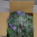Artificial Fake Hanging Flowers Plants Basket for Spring Outdoor Outside Decoration, UV Resistant Faux Plastic Fabric Flower Morning Glory Wisteria Petunia for Garden Porch Patio Balcony Yard Decor (Blue)