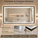 36"x60" LED Bathroom Mirror with Lights, Backlit + Front Lit, Anti-Fog, Lighted Bathroom Mirror with One-Piece Aluminum Alloy Frame, HD Shatterproof Tempered Glass, Dimmable, Memory Function