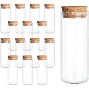 15-Pack 40ml (1.35 oz) Glass Bottles & Test Tubes with Cork Stoppers  for Spell Jars, Spice Storage, DIY Favors, Travel Memories, Plant Propagation  Empty Recyclable Containers for Crafts, Kitchen